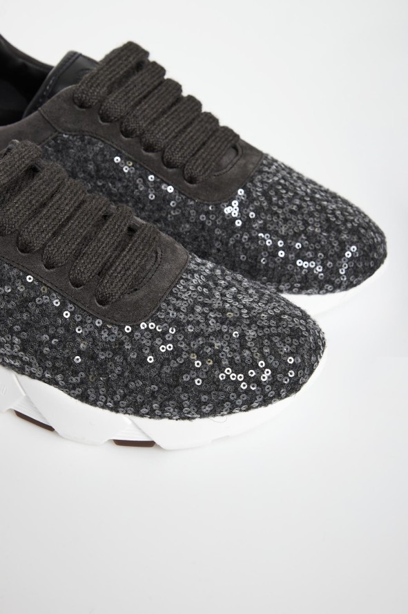 Sneakersy damskie z cekinami PESERICO