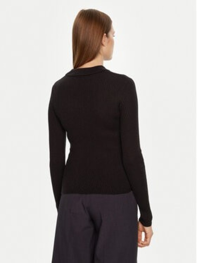 Brave Soul Sweter LK-248POLOBLK Czarny Slim Fit