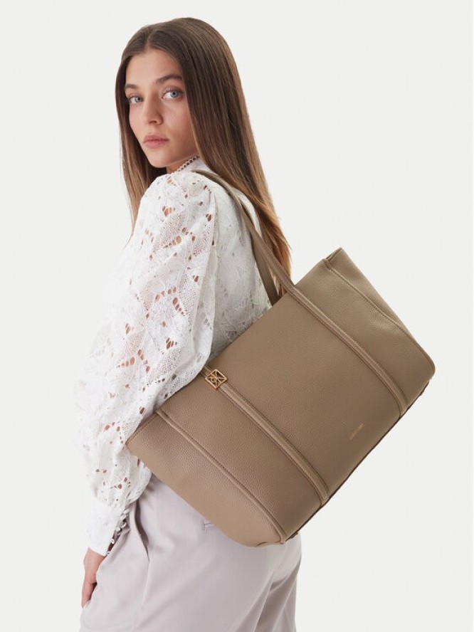 Calvin Klein Torebka Emblem Hw Pebble Tote LV04F3424G Beżowy