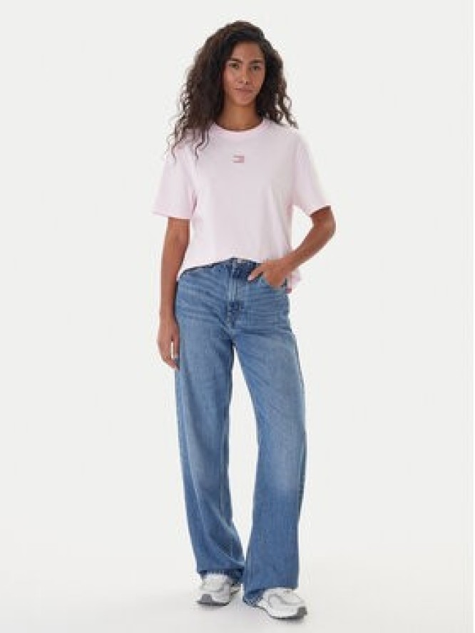 Tommy Jeans T-Shirt Badge DW0DW22202 Różowy Boxy Fit