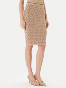 Guess Spódnica ołówkowa W4BD53 Z37K0 Beżowy Regular Fit
