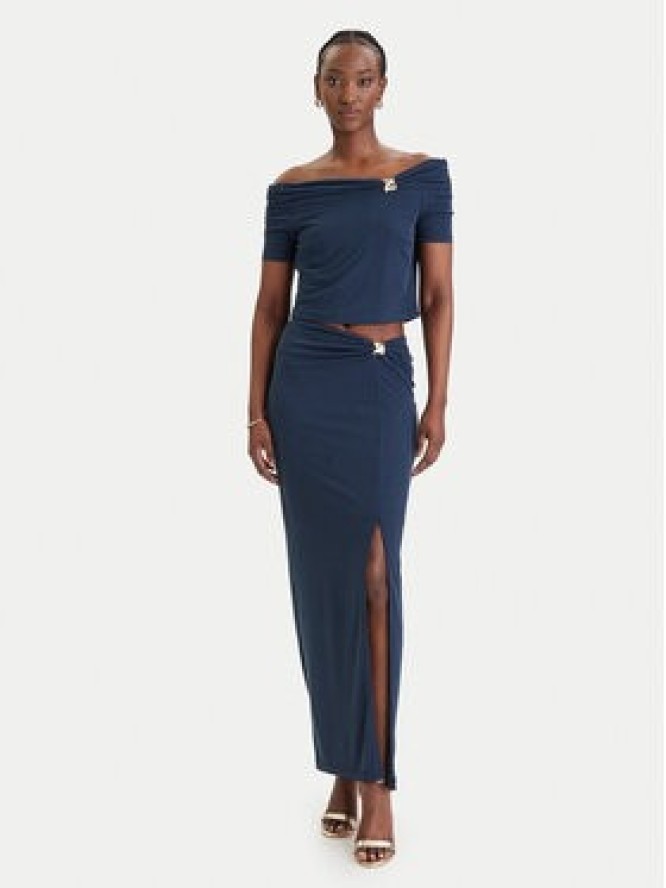Guess Spódnica maxi W6GD15 K2936 Granatowy Slim Fit