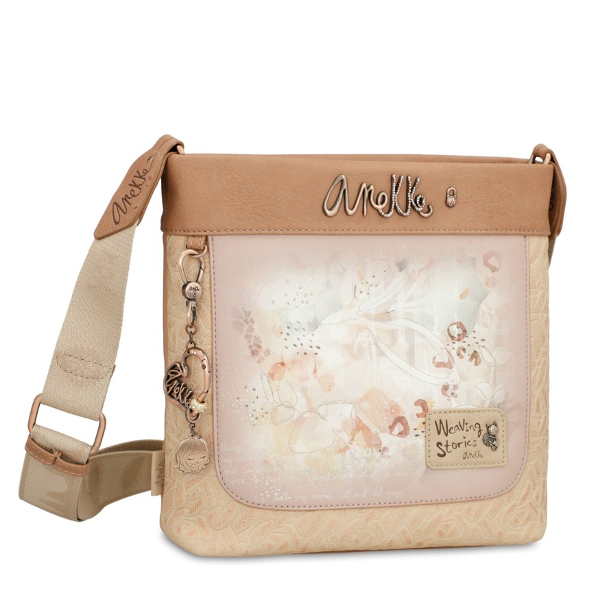 Beżowa Elegancka Damska Torebka Anekke