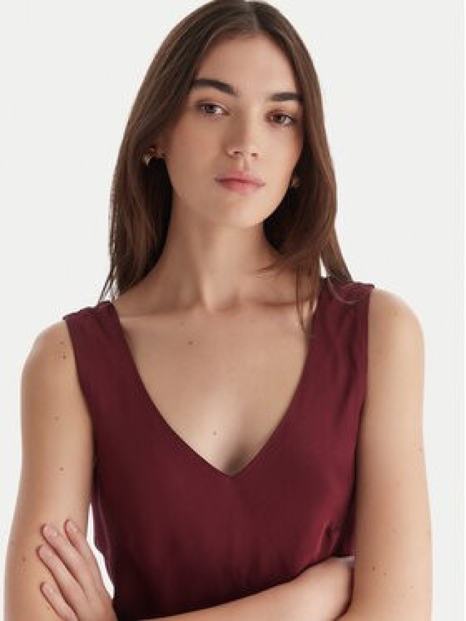 ViCOLO Sukienka koktajlowa TF0247 Bordowy Regular Fit