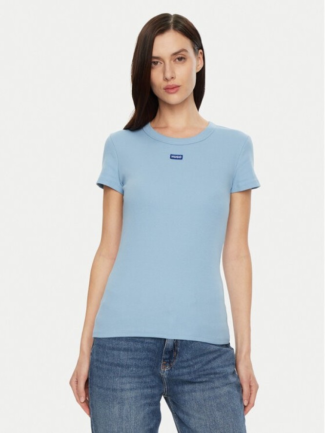 HUGO T-Shirt Easy 50523924 Niebieski Slim Fit