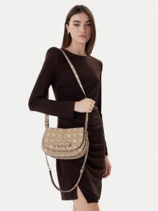 Guess Torebka Carrie Logo HWGP98 98200 Beżowy