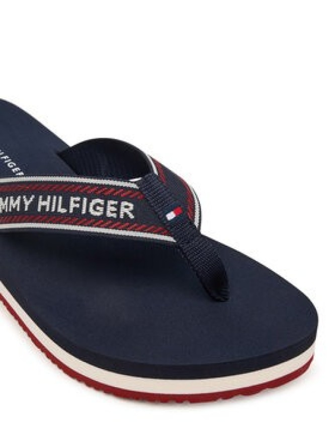 Tommy Hilfiger Japonki Th Corporate Wedge Summer Sandal FW0FW09695 Granatowy
