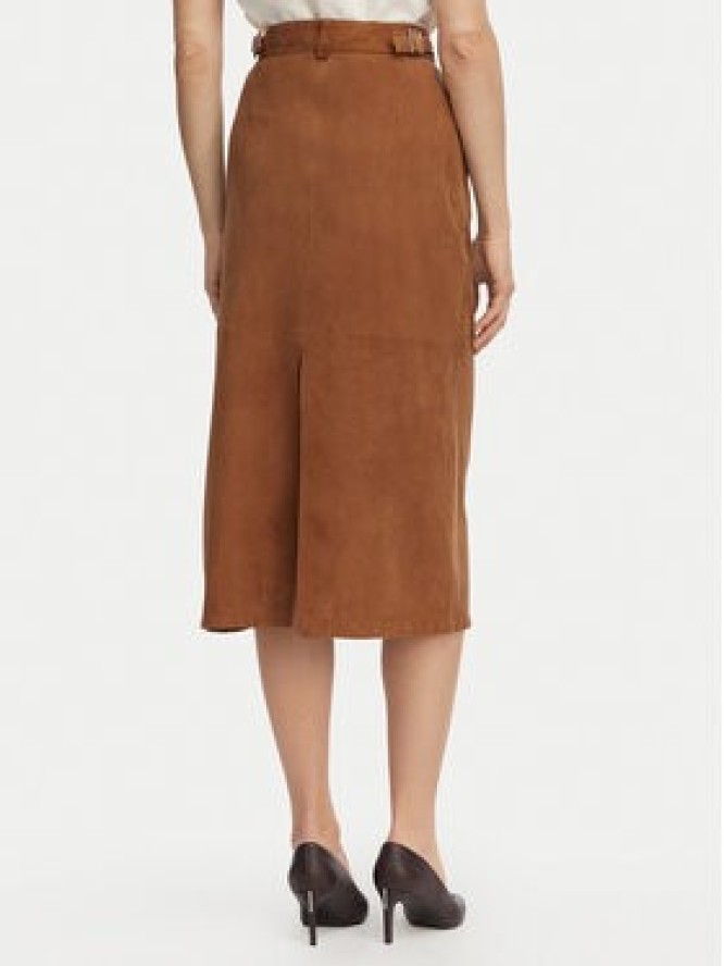 Marella Spódnica skórzana Zeus 2613401024 Brązowy Regular Fit