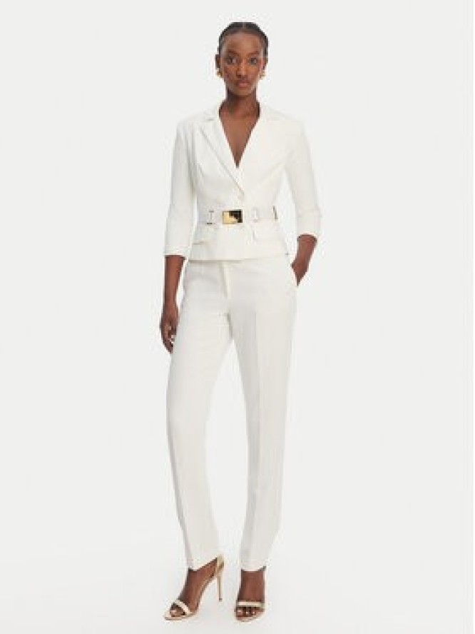 Elisabetta Franchi Marynarka GI-224-61E2-V590 Biały Regular Fit