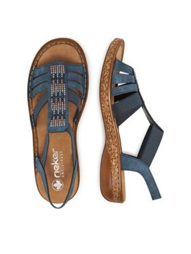 Rieker Sandały 628G7-14 Granatowy