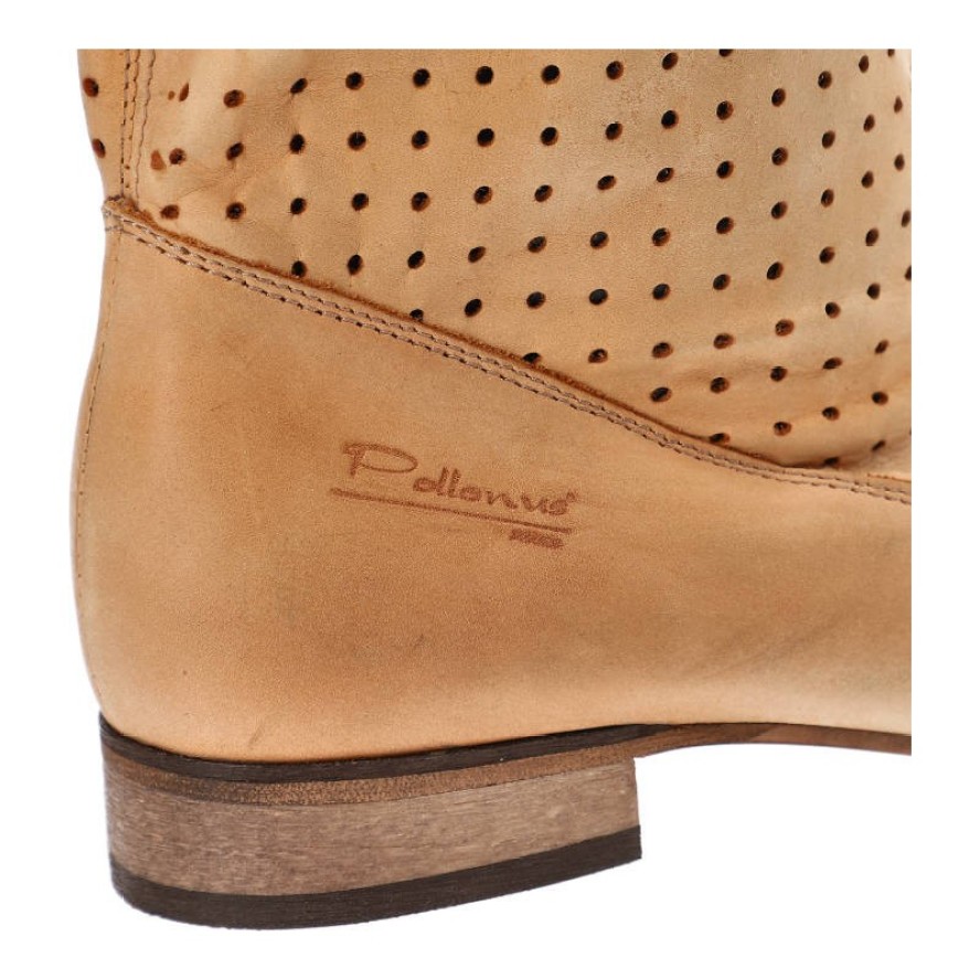 Brązowe Botki Pollonus Wygodne Buty Damskie