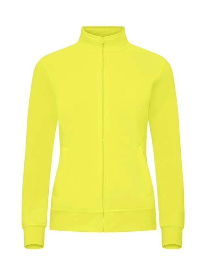 clique Basic Cardigan Women z dzianiny dresowej — żółty odblaskowy