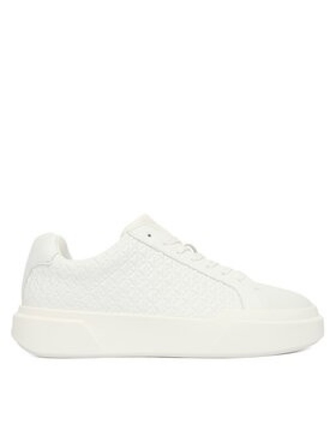 Calvin Klein Sneakersy Chunky Cupsole Laceup Lth Aop YW0YW02058 Biały