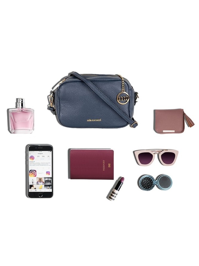 Mia Tomazzi Skórzana torebka "Astolfo" w kolorze granatowym - 23 x 16 x 11 cm rozmiar: onesize