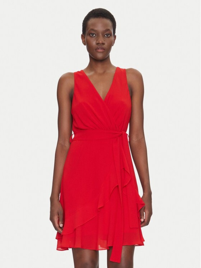 Morgan Sukienka koktajlowa 241-ROSVAL M Czerwony Regular Fit