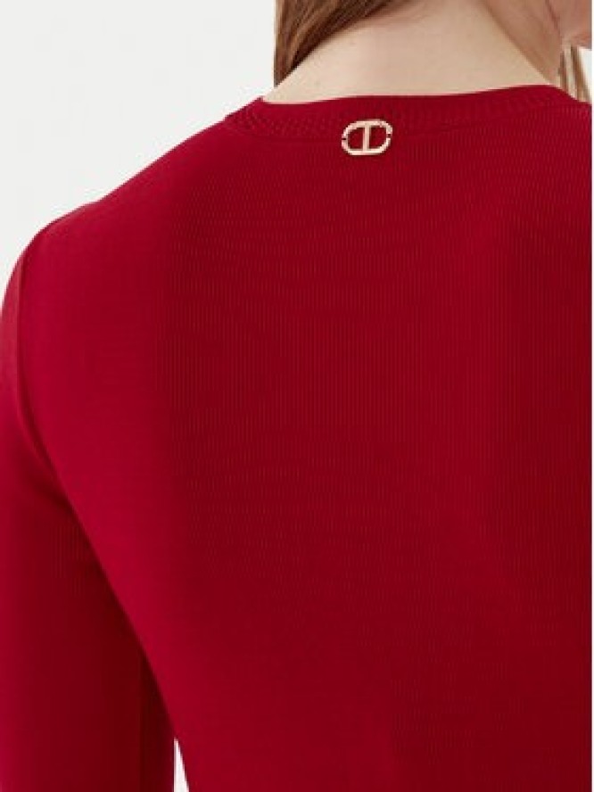 TWINSET Sukienka dzianinowa 252TP3040 Czerwony Slim Fit