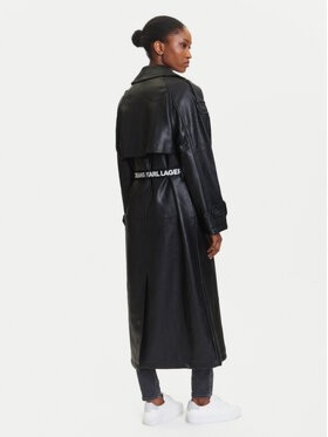 Karl Lagerfeld Jeans Płaszcz przejściowy A3W15047 Czarny Relaxed Fit