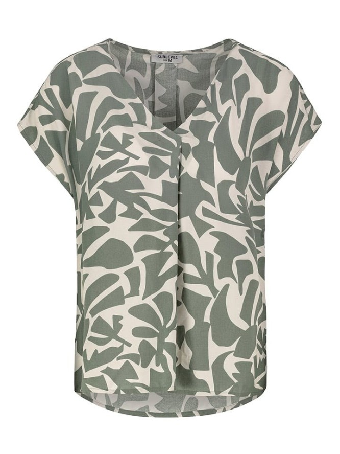 Sublevel Bluzka w kolorze oliwkowo-białym rozmiar: S