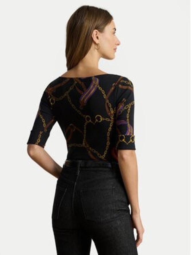 LAUREN RALPH LAUREN Bluzka 200980215001 Czarny Slim Fit