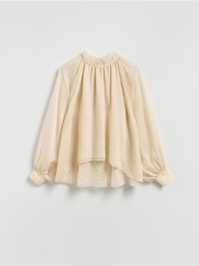 Bluzka z lyocellem - złamana biel