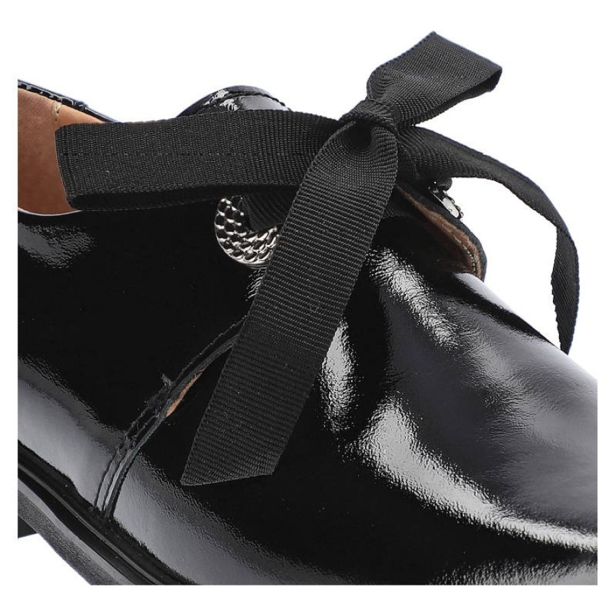 Czarne Półbuty Simen Damskie Eleganckie Obuwie