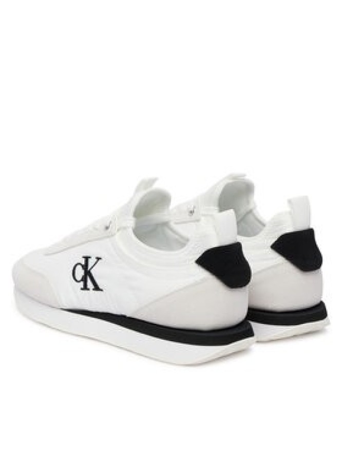 Calvin Klein Sneakersy Retro Runner Lace Up Sock YW0YW02060 Biały