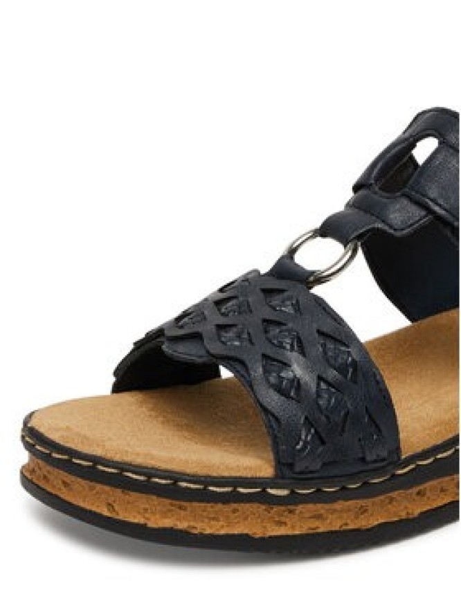 Rieker Klapki 629K9-14 Granatowy