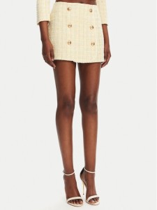 Elisabetta Franchi Spódnica mini GO-116-52E2-V420 Żółty Regular Fit
