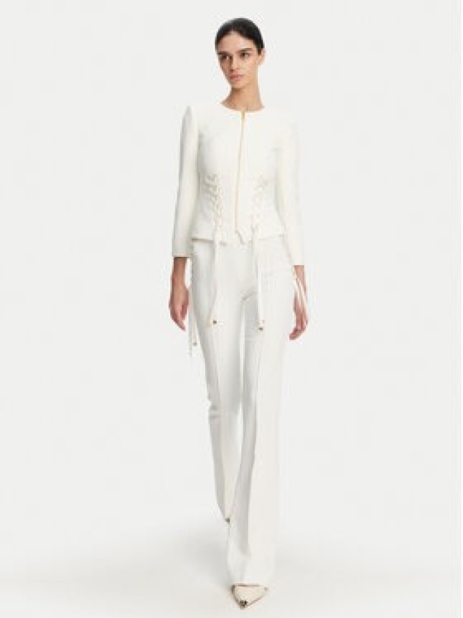 Elisabetta Franchi Spodnie materiałowe PA-083-51E2 Biały Regular Fit