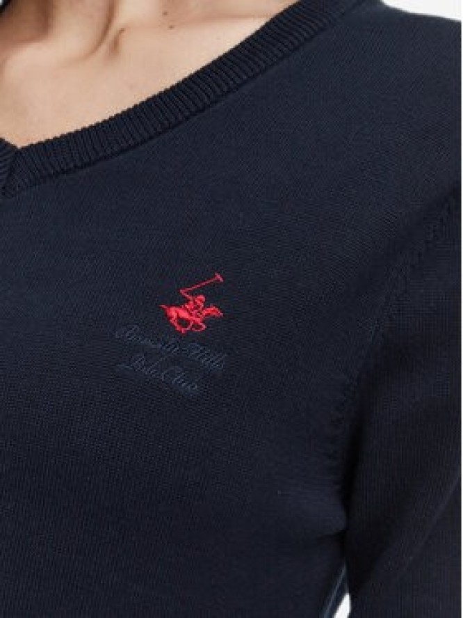 Beverly Hills Polo Club Sweter P-SS26W-M536563 Granatowy Regular Fit