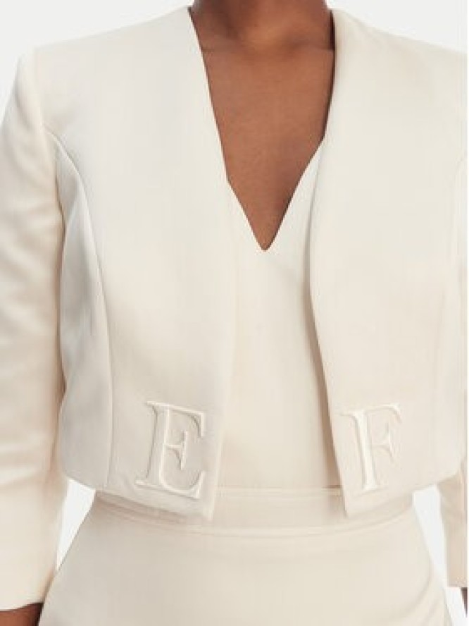 Elisabetta Franchi Sukienka koktajlowa TB-001-61E2-V550 Écru Regular Fit