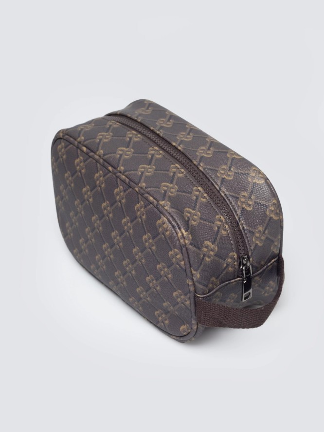 Kosmetyczka z monogramem brązowa Revo 803