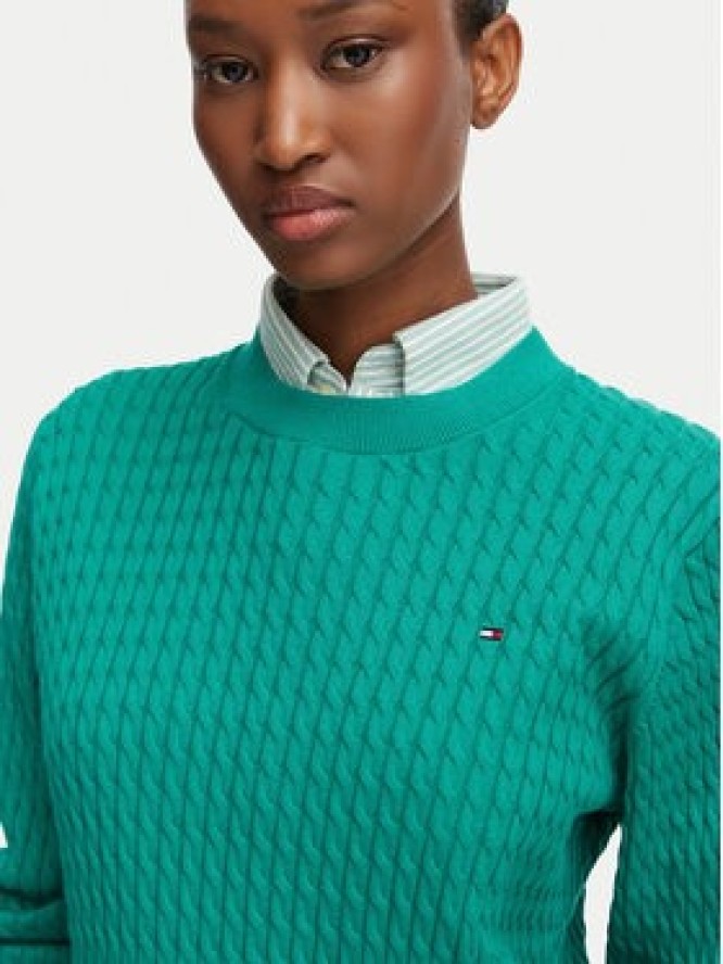 Tommy Hilfiger Sweter Fine WW0WW44993 Zielony Regular Fit