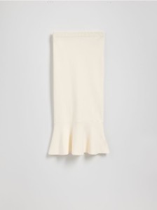 Spódnica midi z baskinką - kremowy