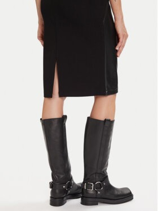 Morgan Spódnica z imitacji skóry 242-JMADO Czarny Slim Fit