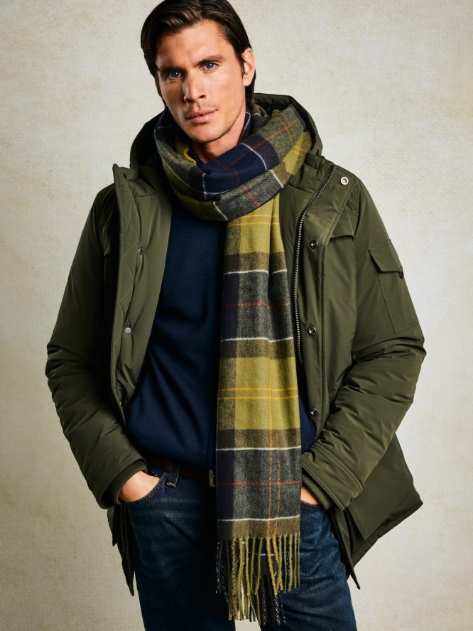 Szal damski w kratę zielony Saikas 304