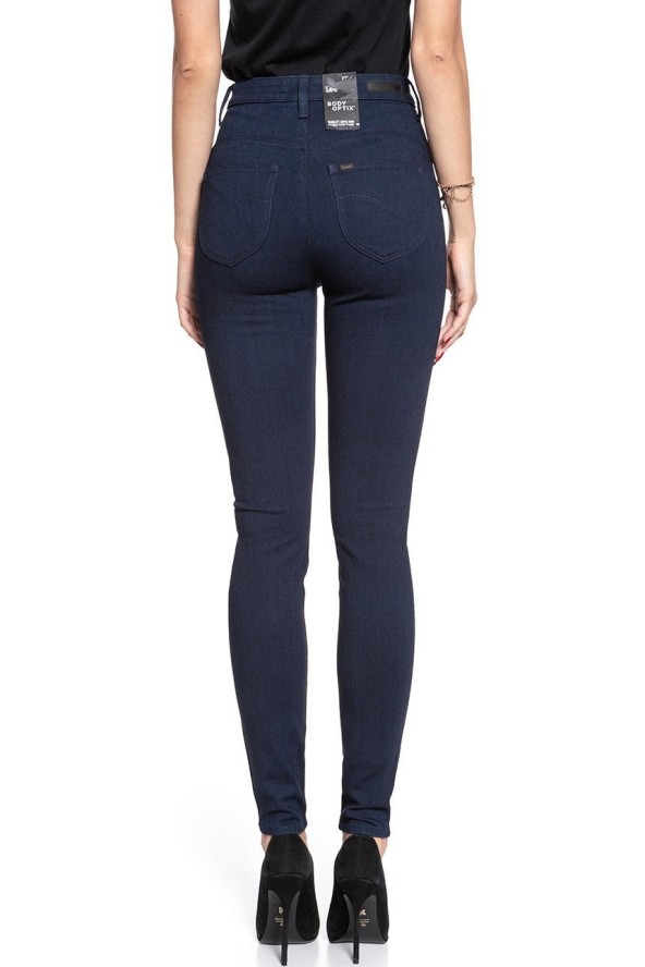SPODNIE DAMSKIE LEE SCARLETT SUPER HIGH BLACK INDIGO L30LELLJ 112106483