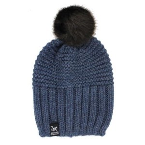 Czapka z pomponem – unisex – uniwersalny – wyprodukowano w UE (niebieska)