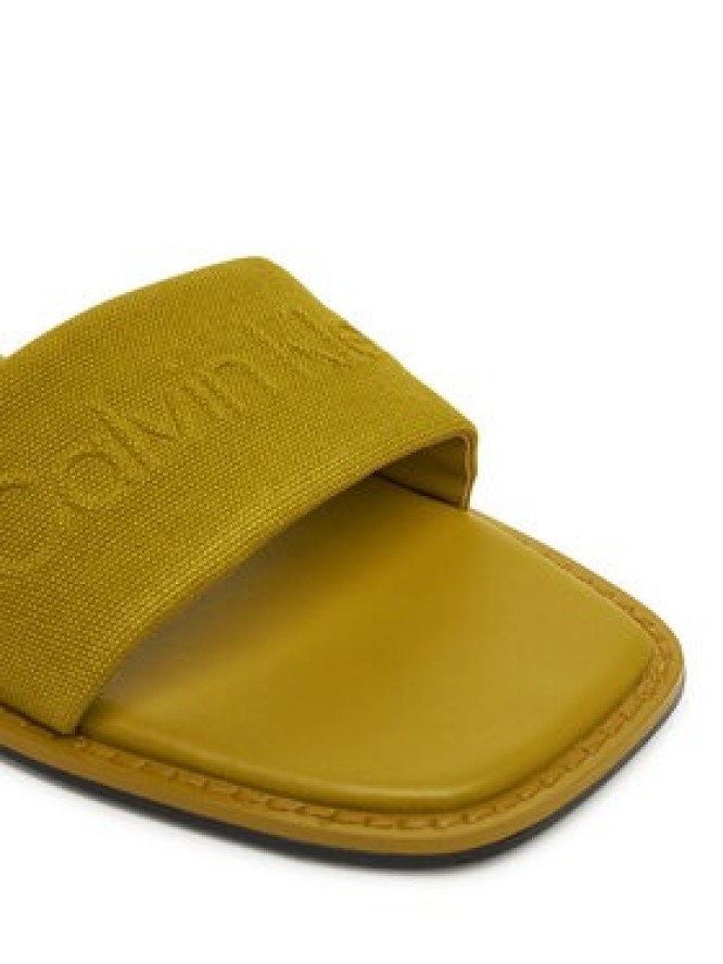 Calvin Klein Klapki Flat Slide - He HW0HW02378 Zielony