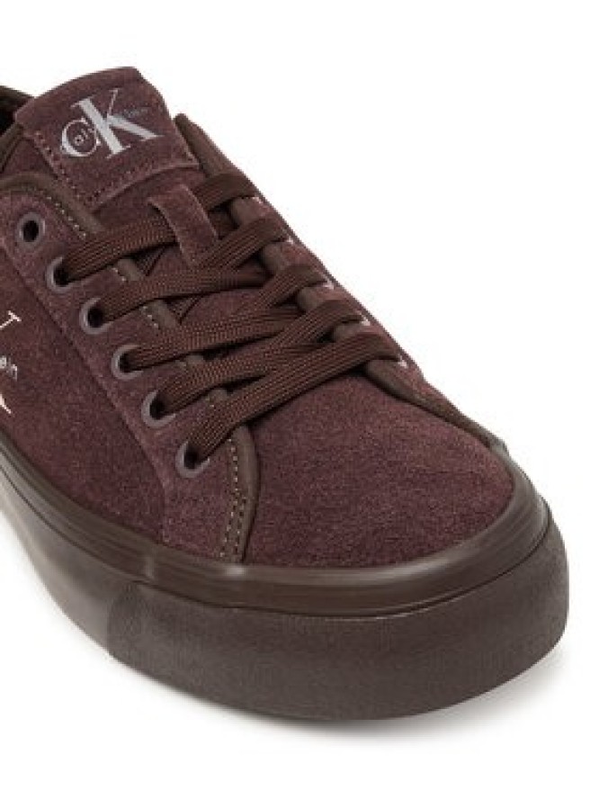 Calvin Klein Tenisówki Vulc Flatf Laceup Suede HW0HW03088 Bordowy