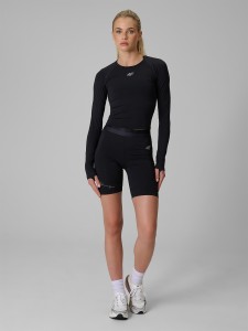 4F Legginsy kolarki treningowe szybkoschnące damskie - czarne L