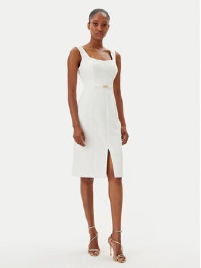 Fracomina Sukienka koktajlowa FR25SD2001W42901 Écru Slim Fit