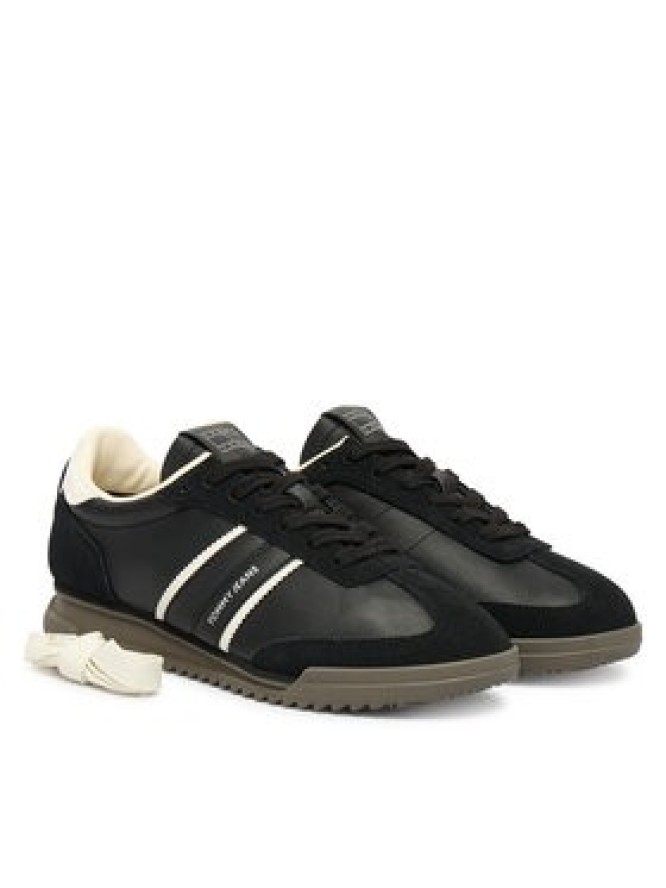 Tommy Jeans Sneakersy Tjw Low Profile Runner Lthr Mix EN0EN03001 Czarny