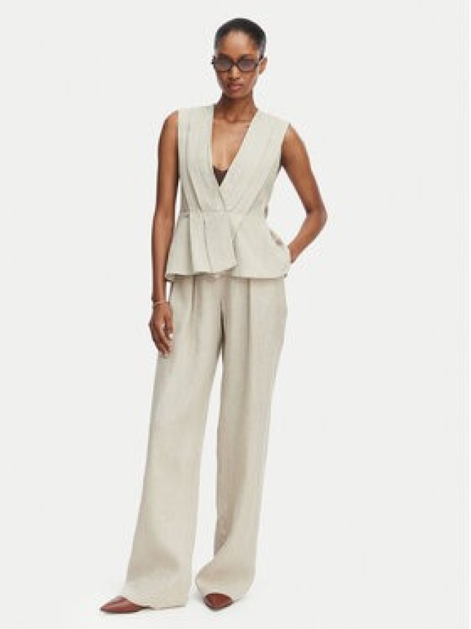 Marella Spodnie materiałowe Rete 2613131022 Beżowy Straight Fit