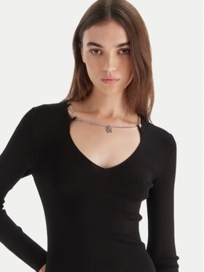 HUGO Sukienka dzianinowa Sibery 50548244 Czarny Slim Fit
