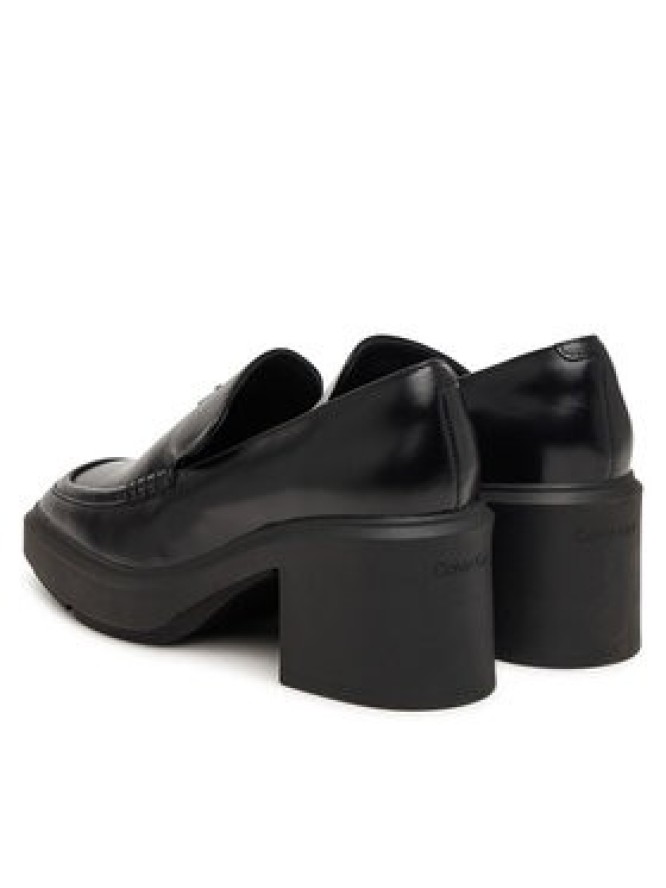 Calvin Klein Półbuty Block Heel Loafer Lth Hdw HW0HW03176 Czarny