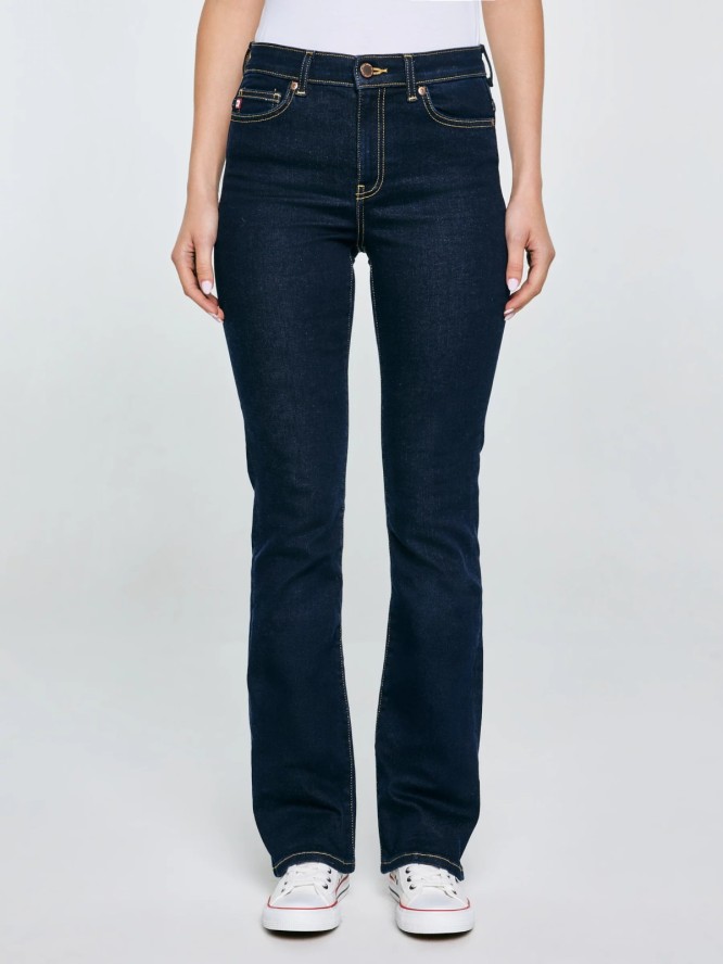 Jeansy damskie granatowe Adela Bootcut 505