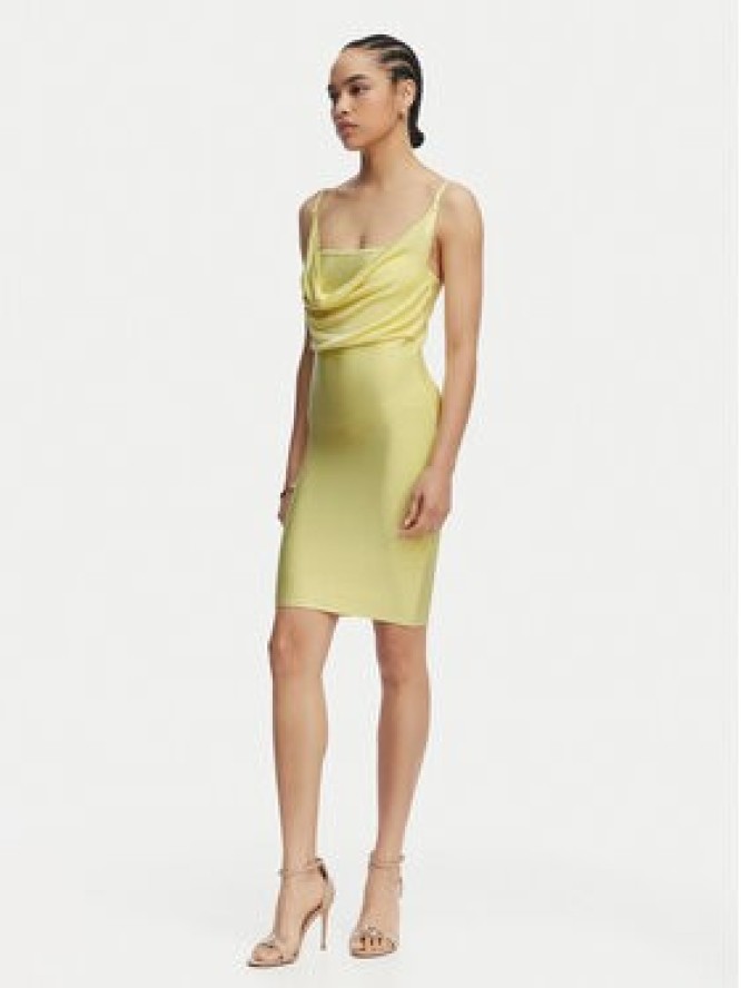 Guess Sukienka koktajlowa W6GK83 Z0686 Żółty Slim Fit