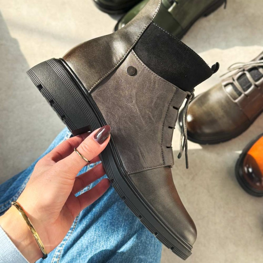 Szare botki damskie M.Daszyński 2501-2