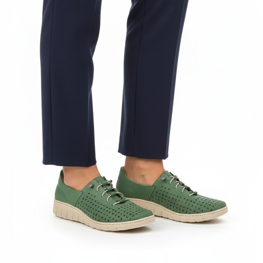 Półbuty damskie Wasak, niski fason sznurowane ażurowa cholewka miękka konstrukcja elastyczna podeszwa lekka forma wygodne dopasowanie oddychający mat